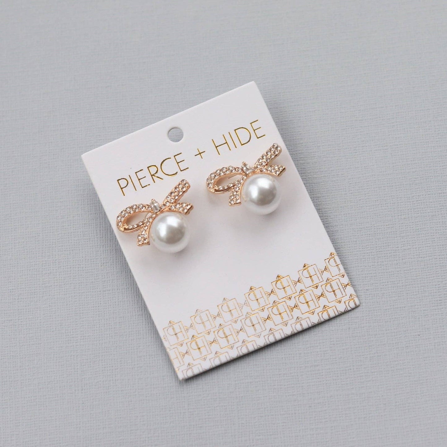 Pearl Bow Statement Stud Earrings