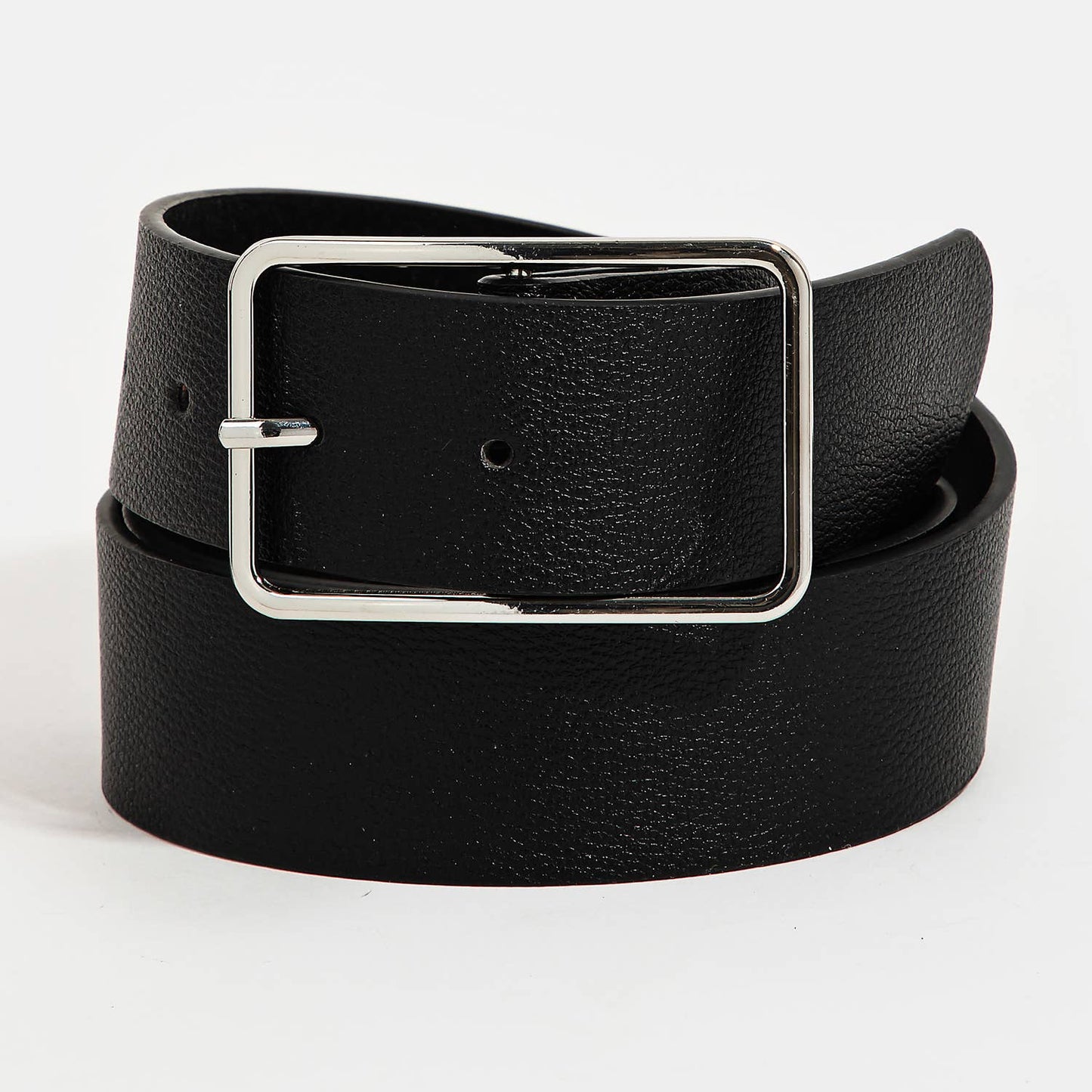 Faux Leather Rectangle Cutout Buckle Fashion Belt