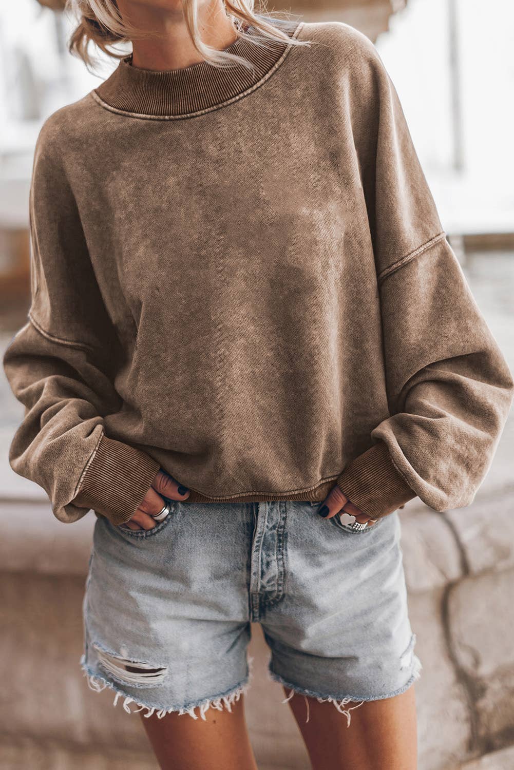 Crew Neck Relax Wash Sweatshirt