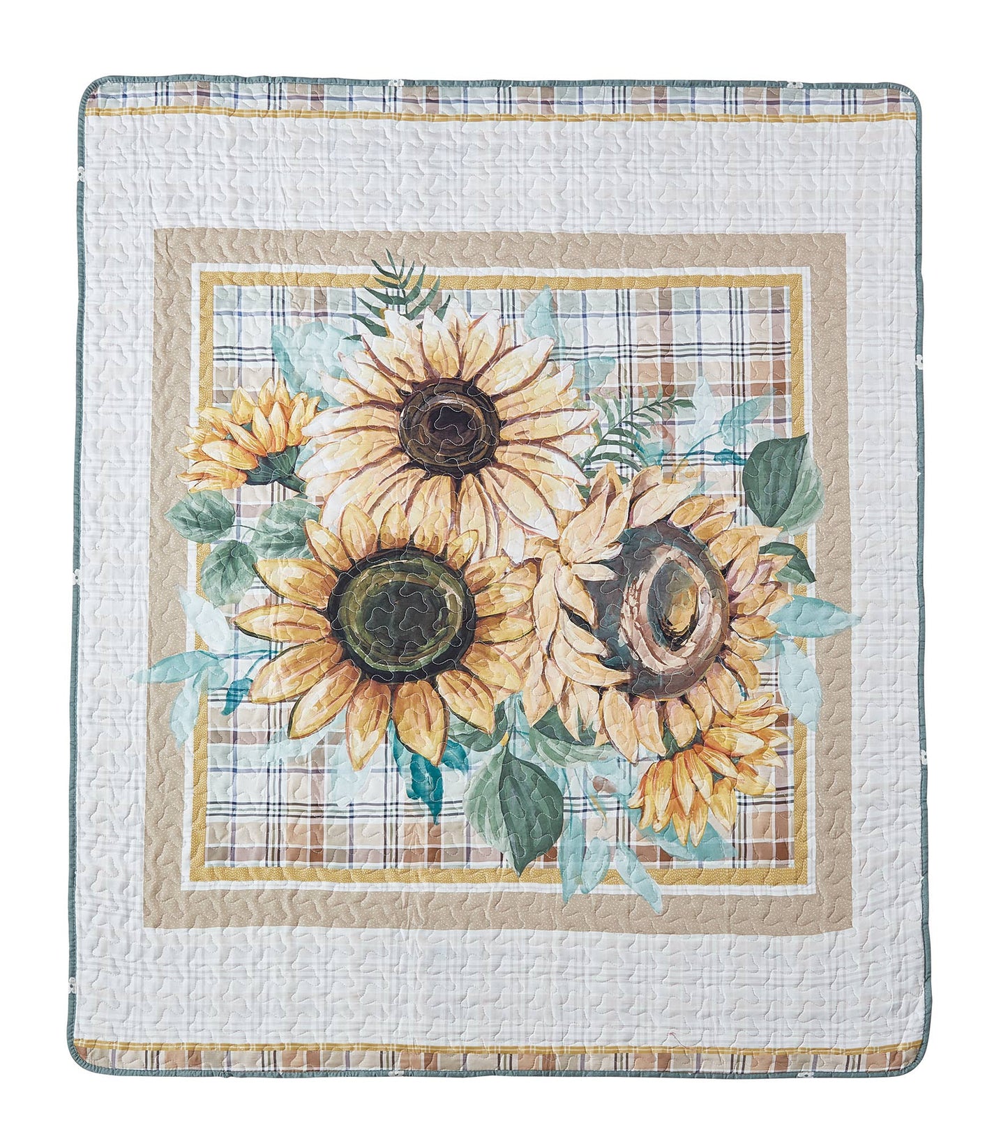 "Sunflower Bouquet" Quilted Throw Blanket 50"x60"