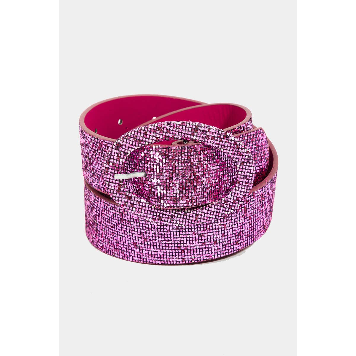 Full Sequin Faux Leather Belt