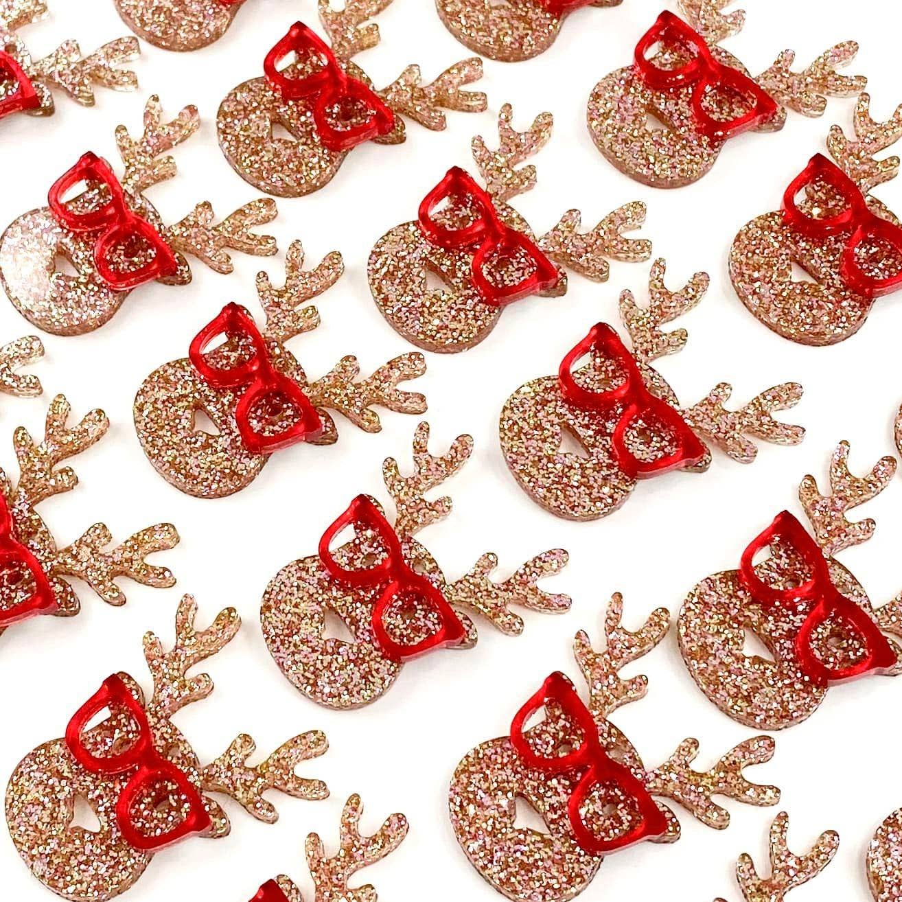 Nerdy Reindeer Dangles - Christmas Acrylic Earrings