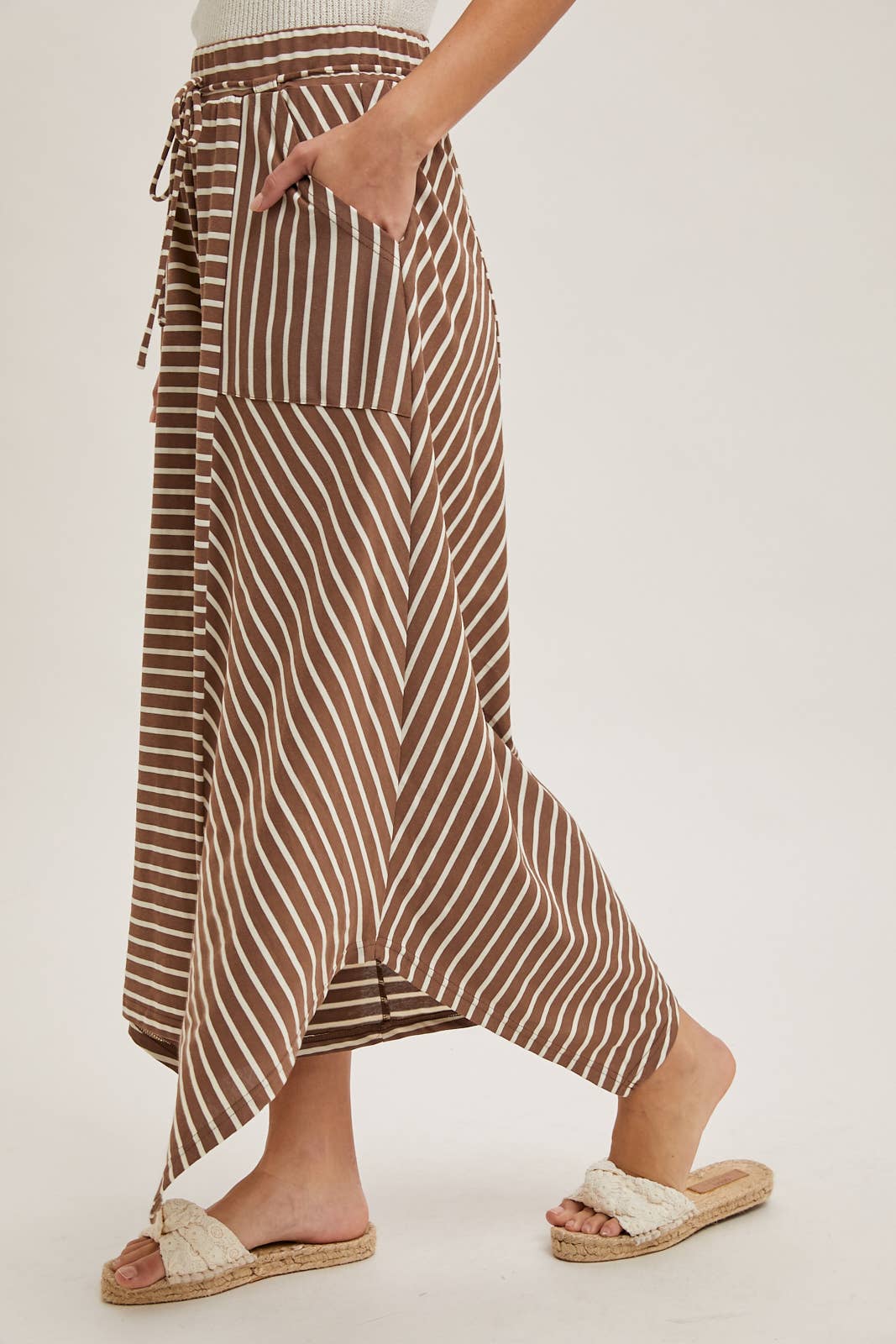 STRIPED WIDE LEG PALAZZO PANTS