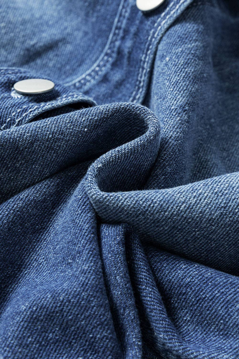 Mineral Wash Distressed Long Denim Jacket