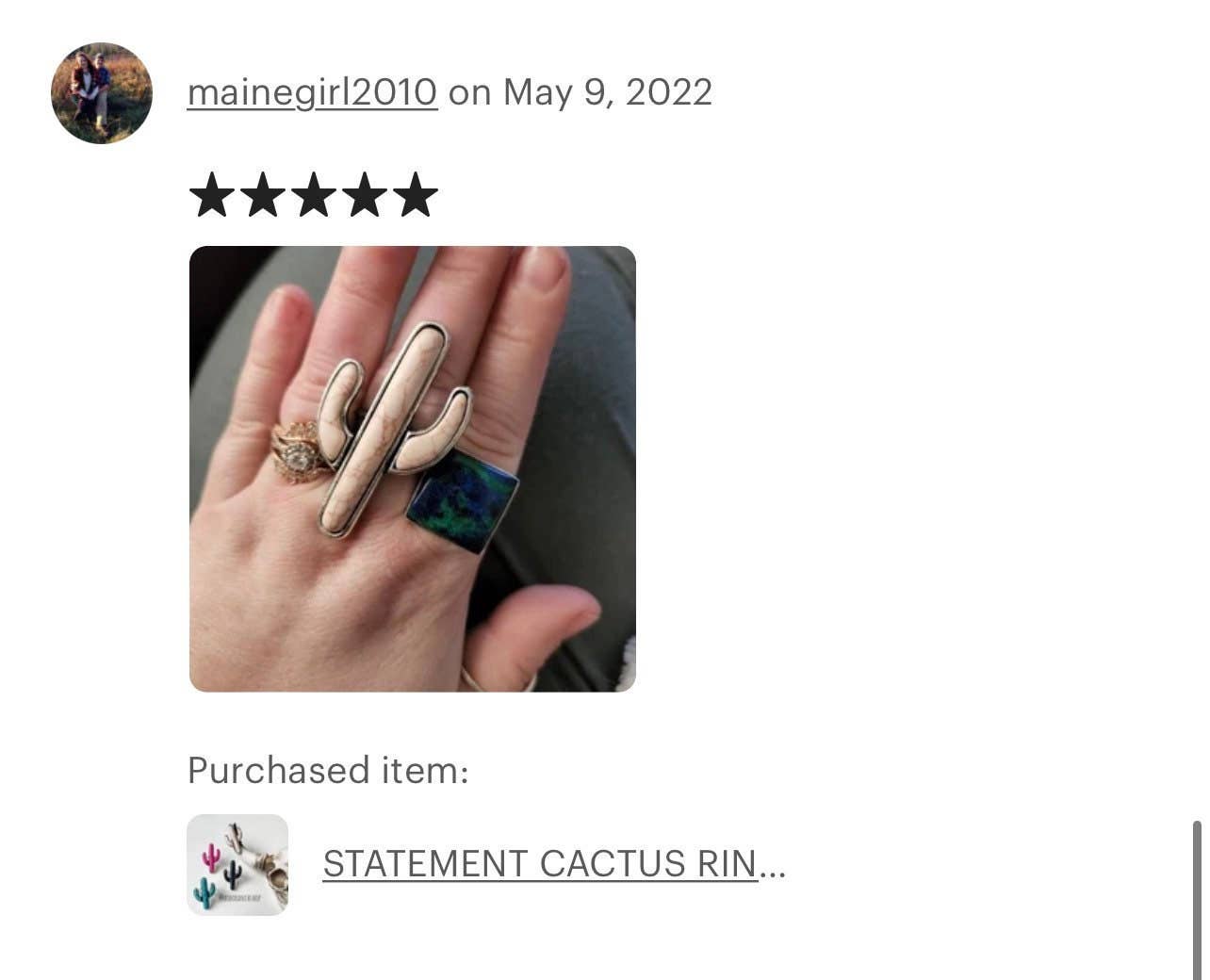 Western Statement Cactus Ring