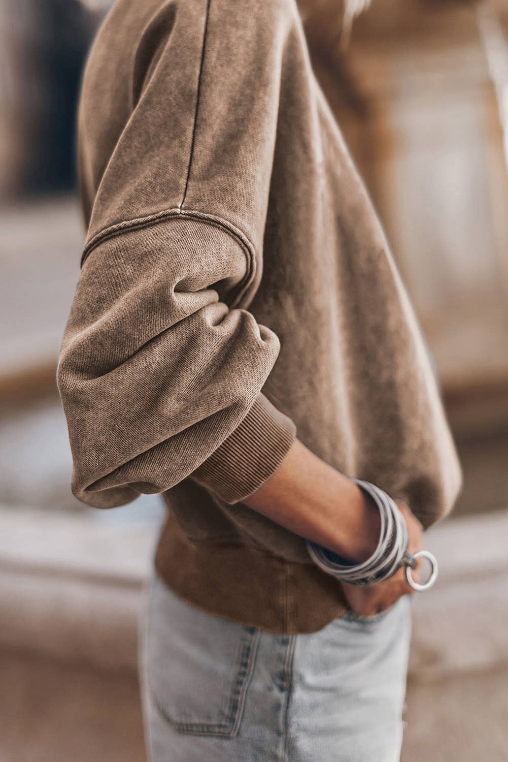 Crew Neck Relax Wash Sweatshirt