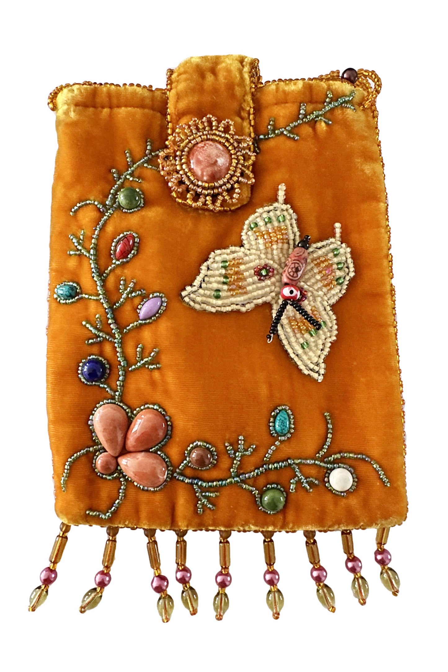 Butterfly Rectangular Velvet Crossbody VBG15-BU