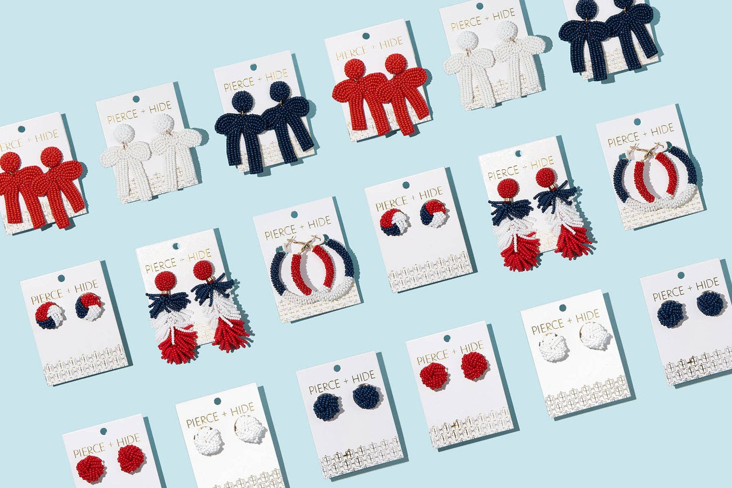 Custom White Beaded Bow Earrings