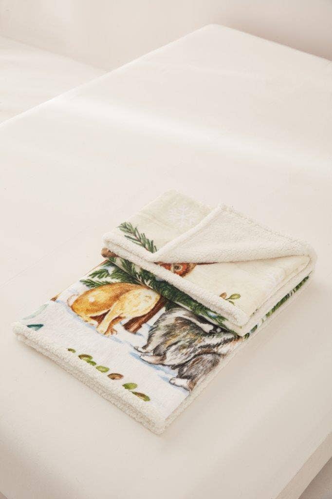 "Winter Wonderland" Sherpa Throw Blanket 50"x60"