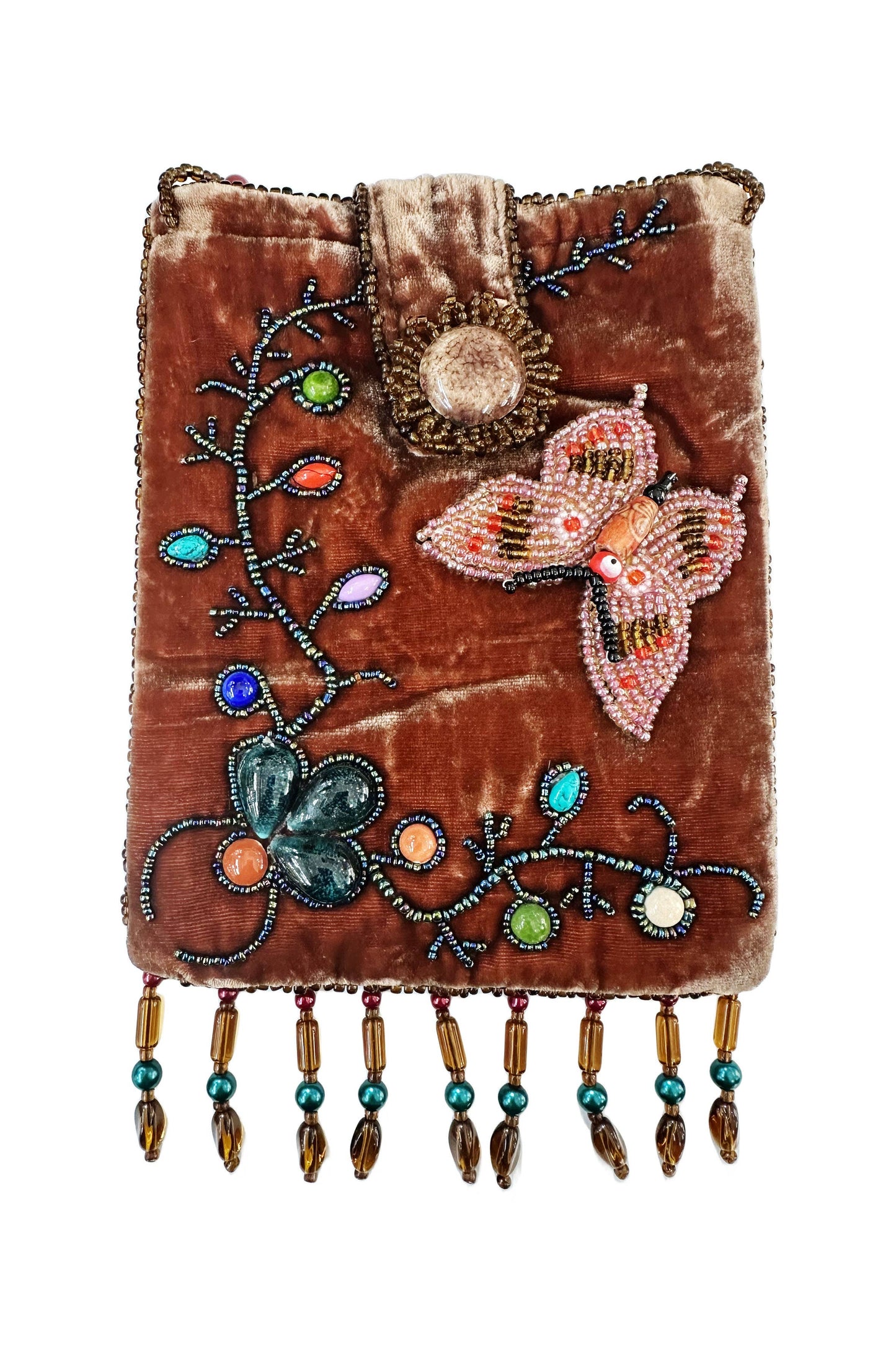 Butterfly Rectangular Velvet Crossbody VBG15-BU