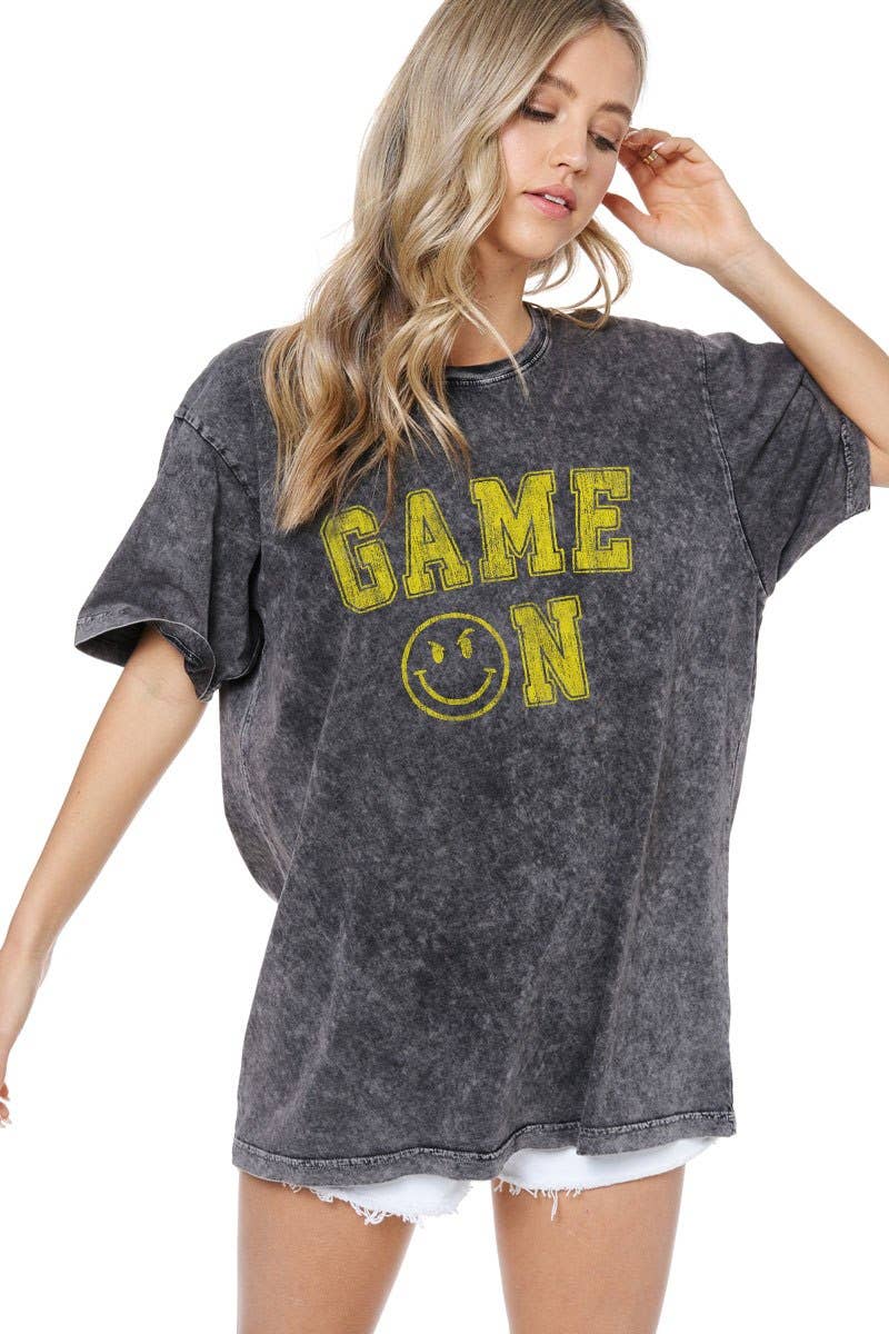 Game On Graphic S/S Washed Boyfriend Tee