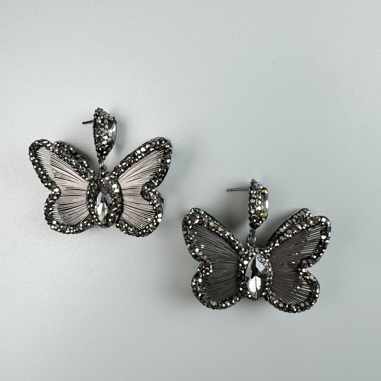 Butterfly Shape Rhinestone Alloy Drop Earrings