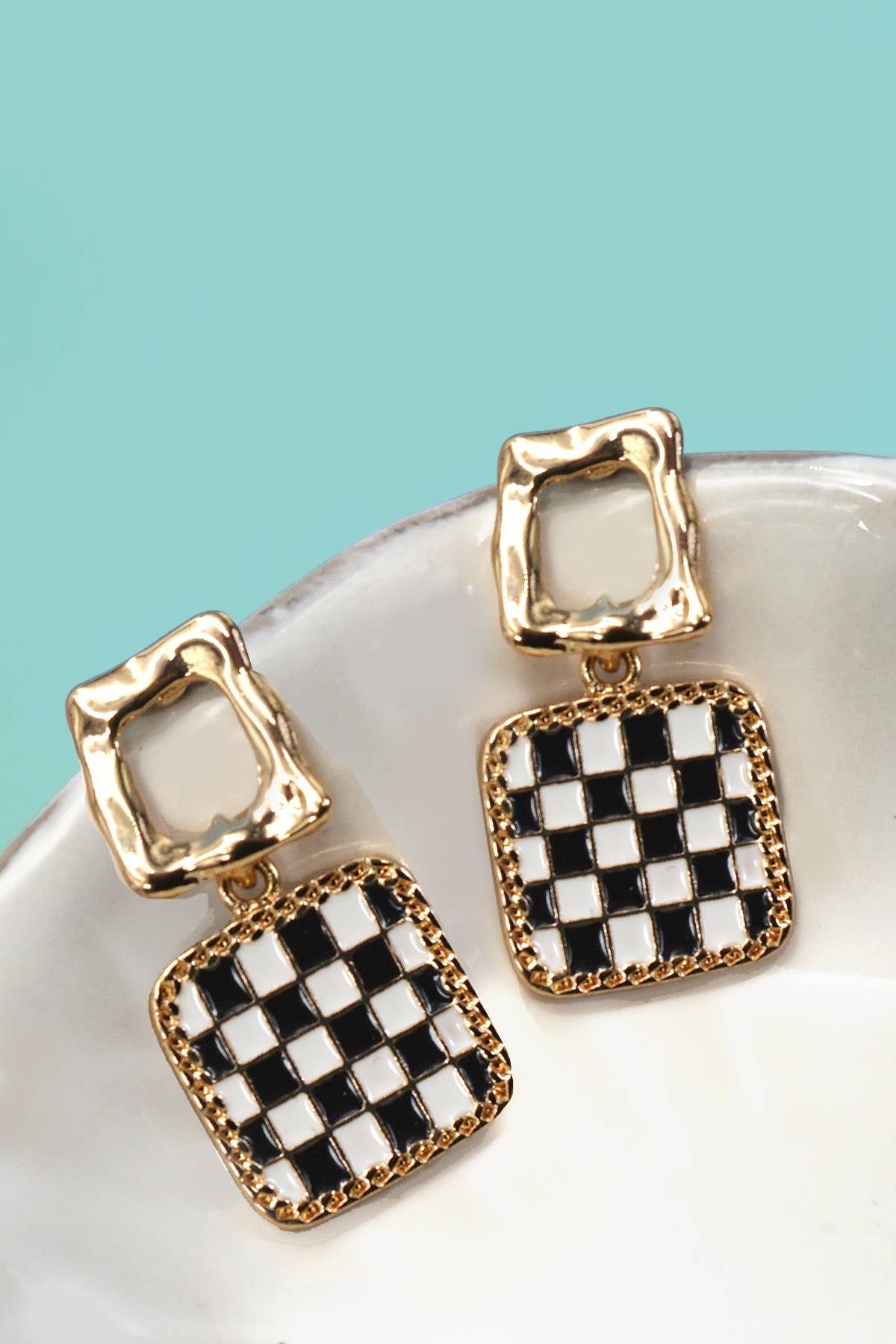 Checker Drop Earrings