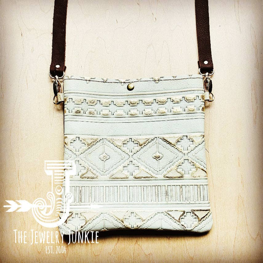 Crossbody Handbag w/ Gilded Navajo Leather