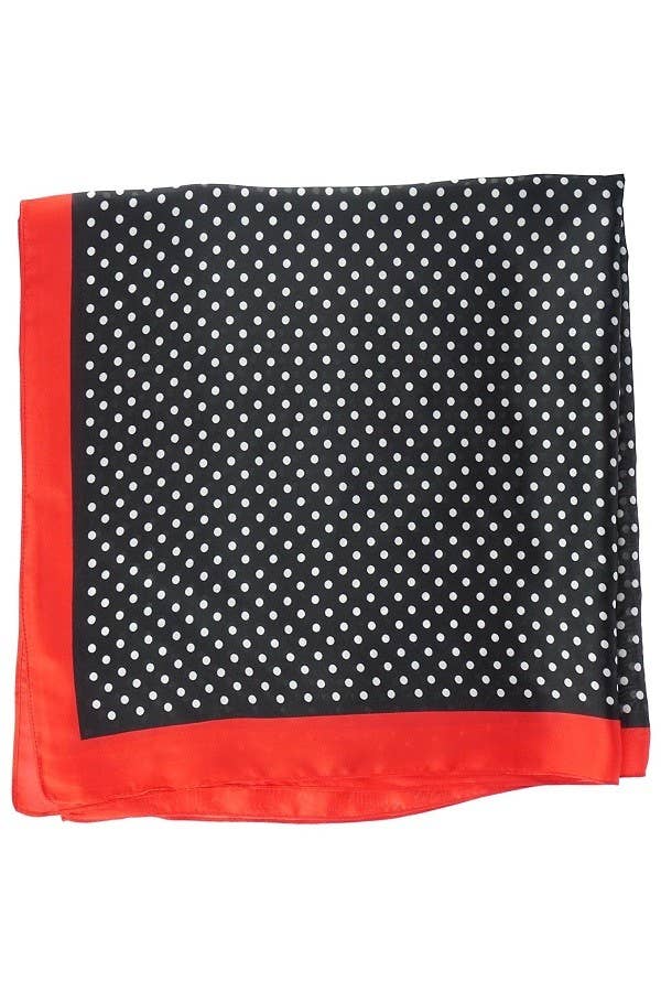 Satin Neckerchief Scarf Black/Red