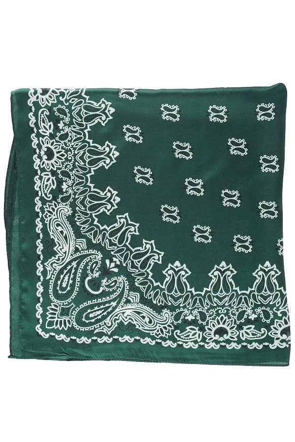 Satin Neckerchief Scarf Hunter Green