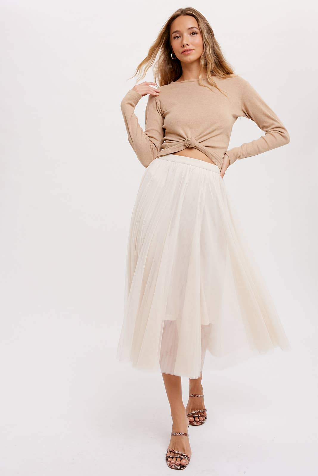 Tulle Mauve Midi Skirt