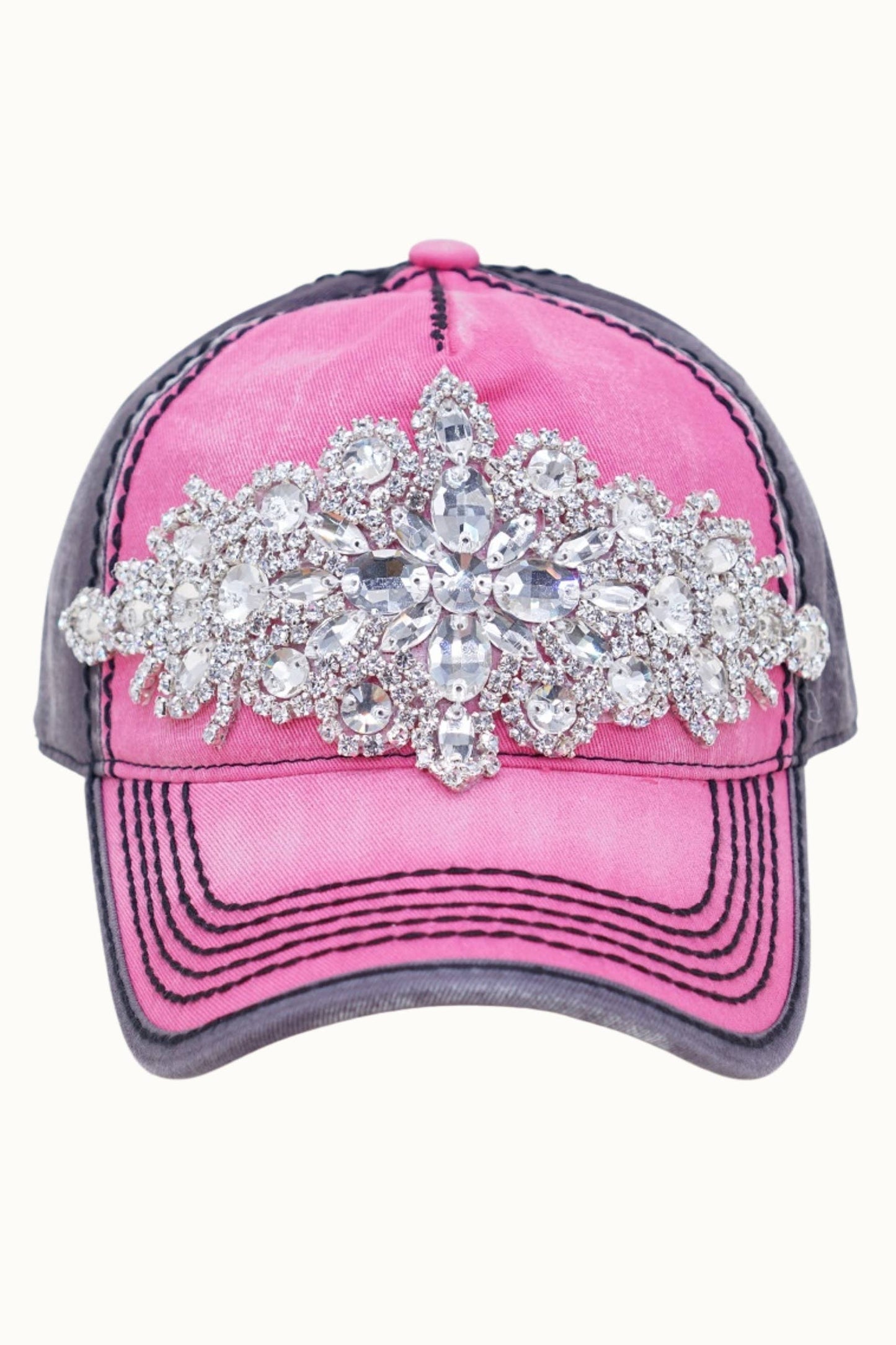 Pink/Grey Bling Cap, Adjustable
