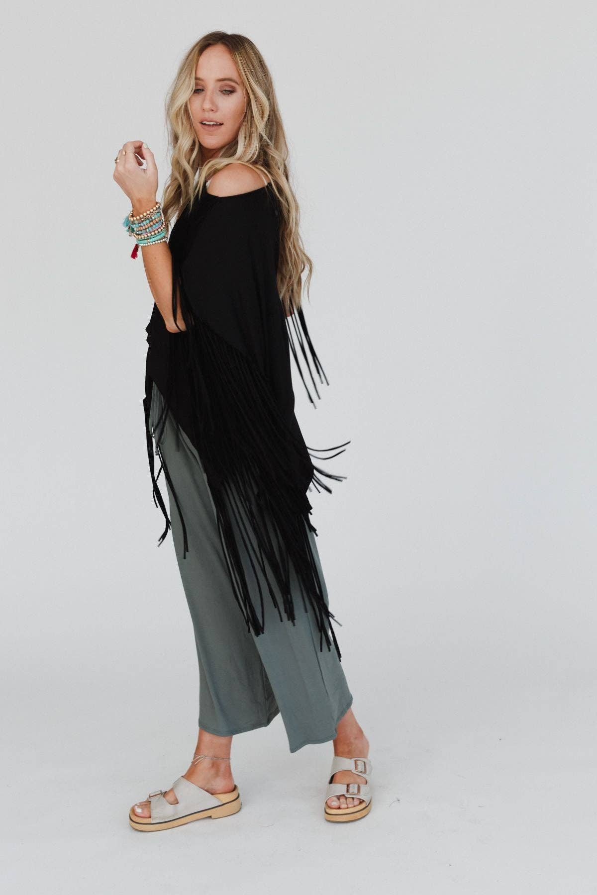 Fringe Top - Black