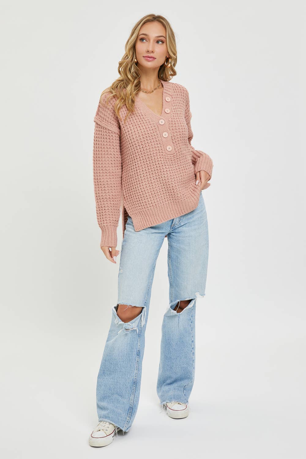 Soft Waffle Knit Sweater