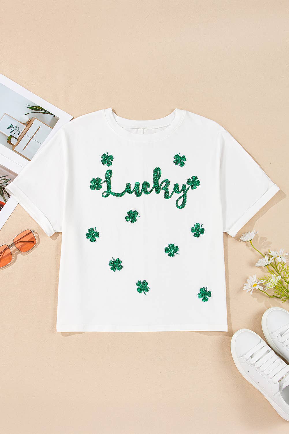 Lucky Clover Sequin T-shirt