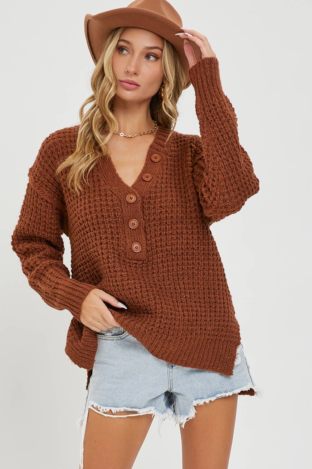 Soft Waffle Knit Sweater
