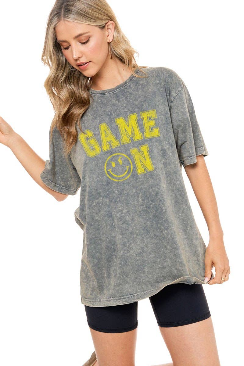 Game On Graphic S/S Washed Boyfriend Tee
