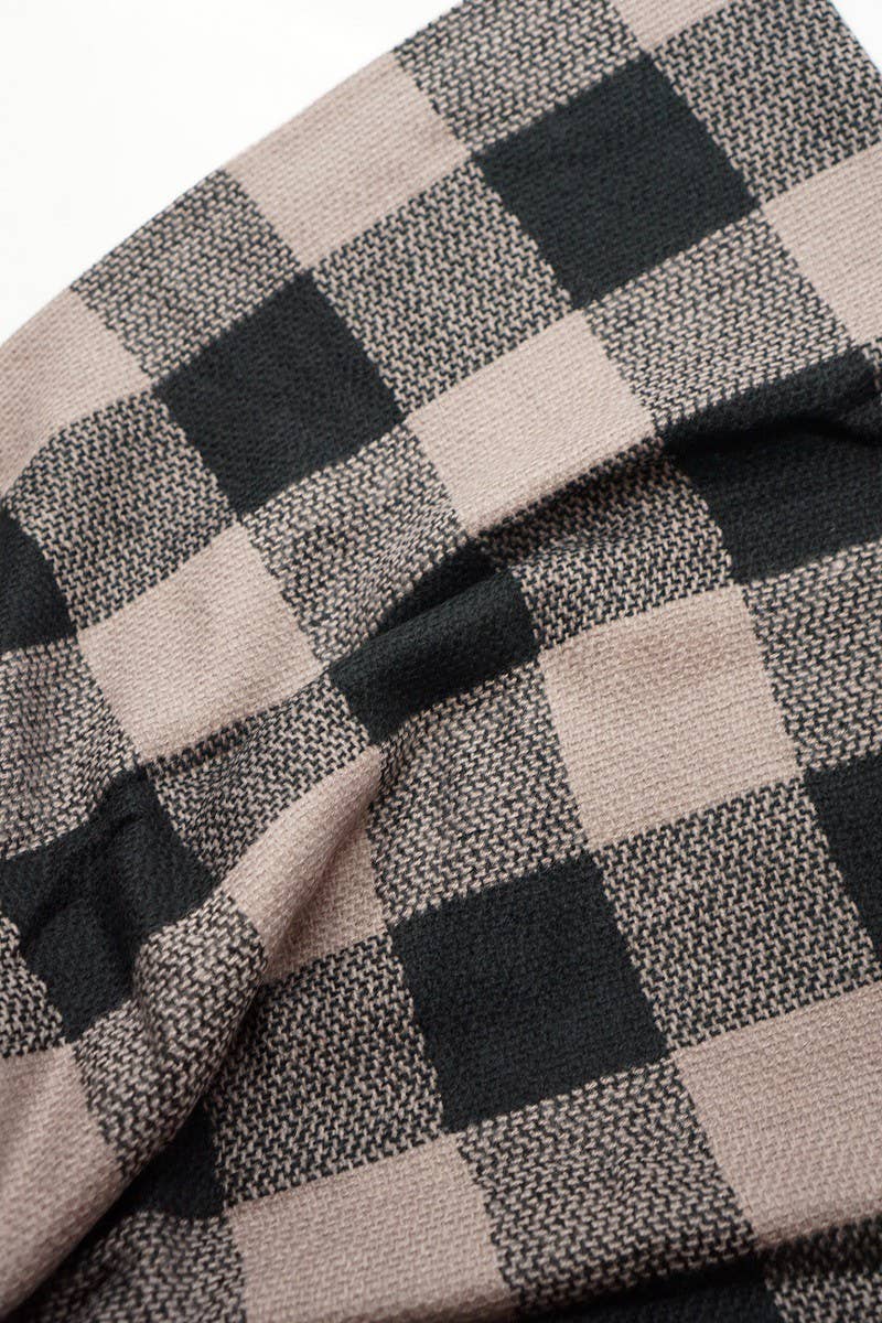 Cozy Scarf / Shawl Plum/Black