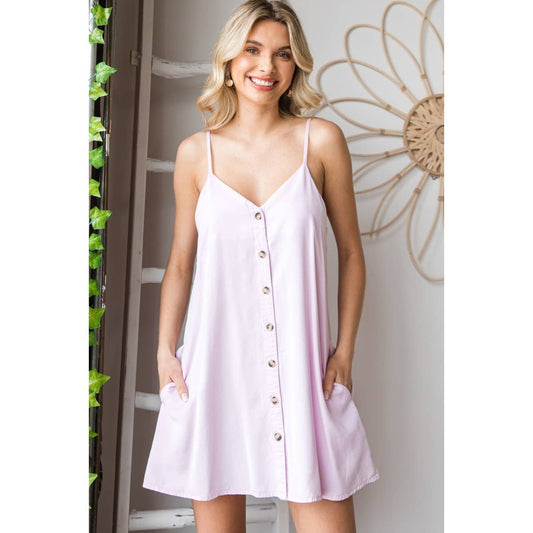 Lilac Mini Dress with Pockets