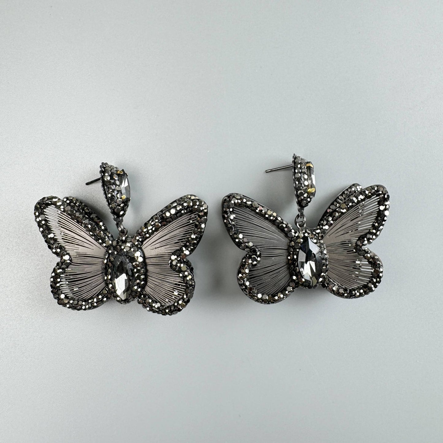 Butterfly Shape Rhinestone Alloy Drop Earrings