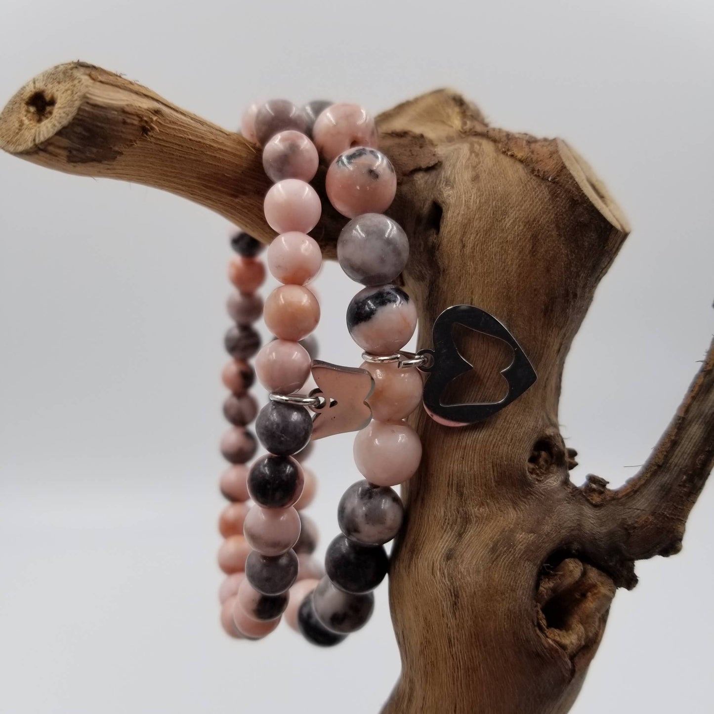Mother & Daughter Natural stone Butterfly Bracelet Set