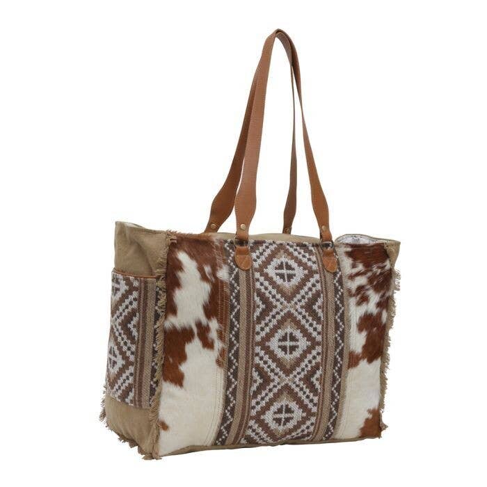 Brown Cowhide Travel Bag