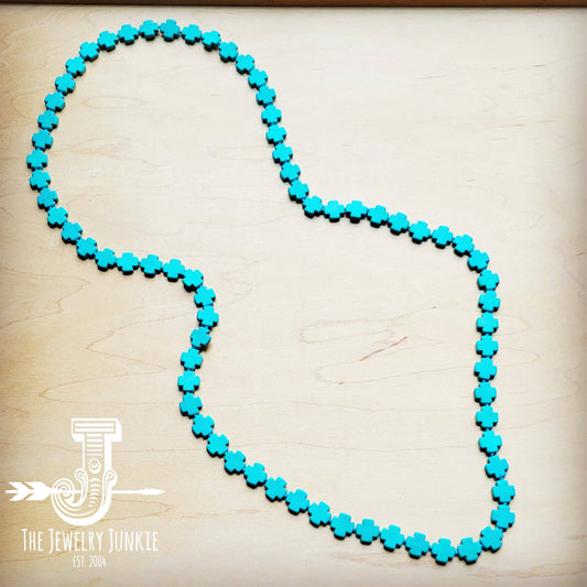Turquoise Cross Beaded Necklace