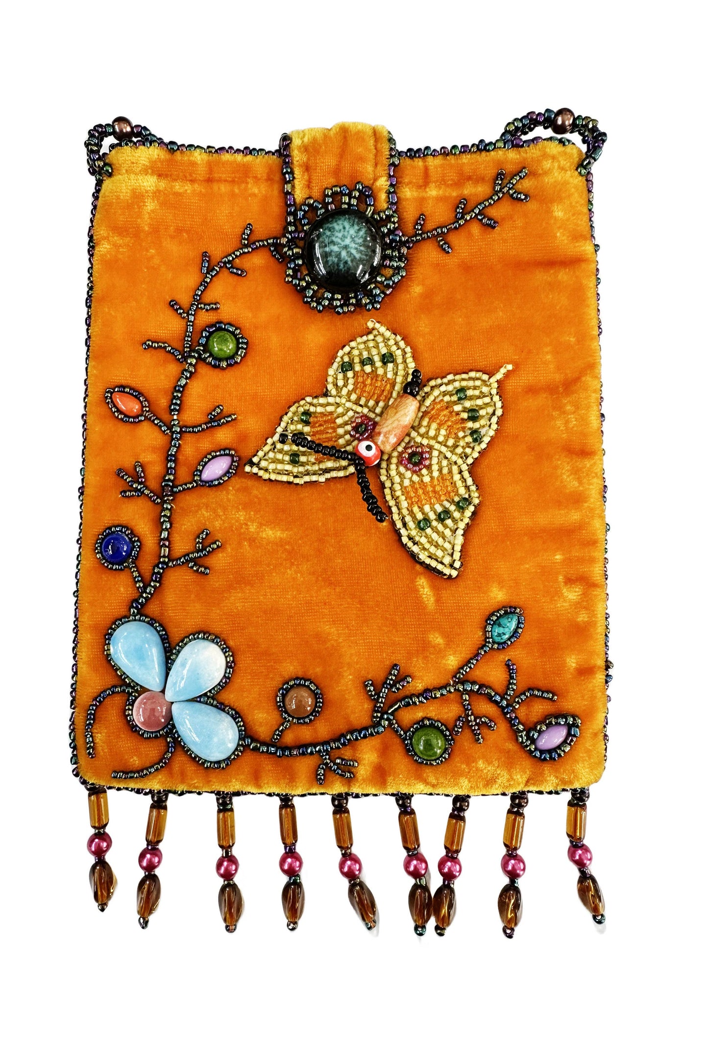 Butterfly Rectangular Velvet Crossbody VBG15-BU