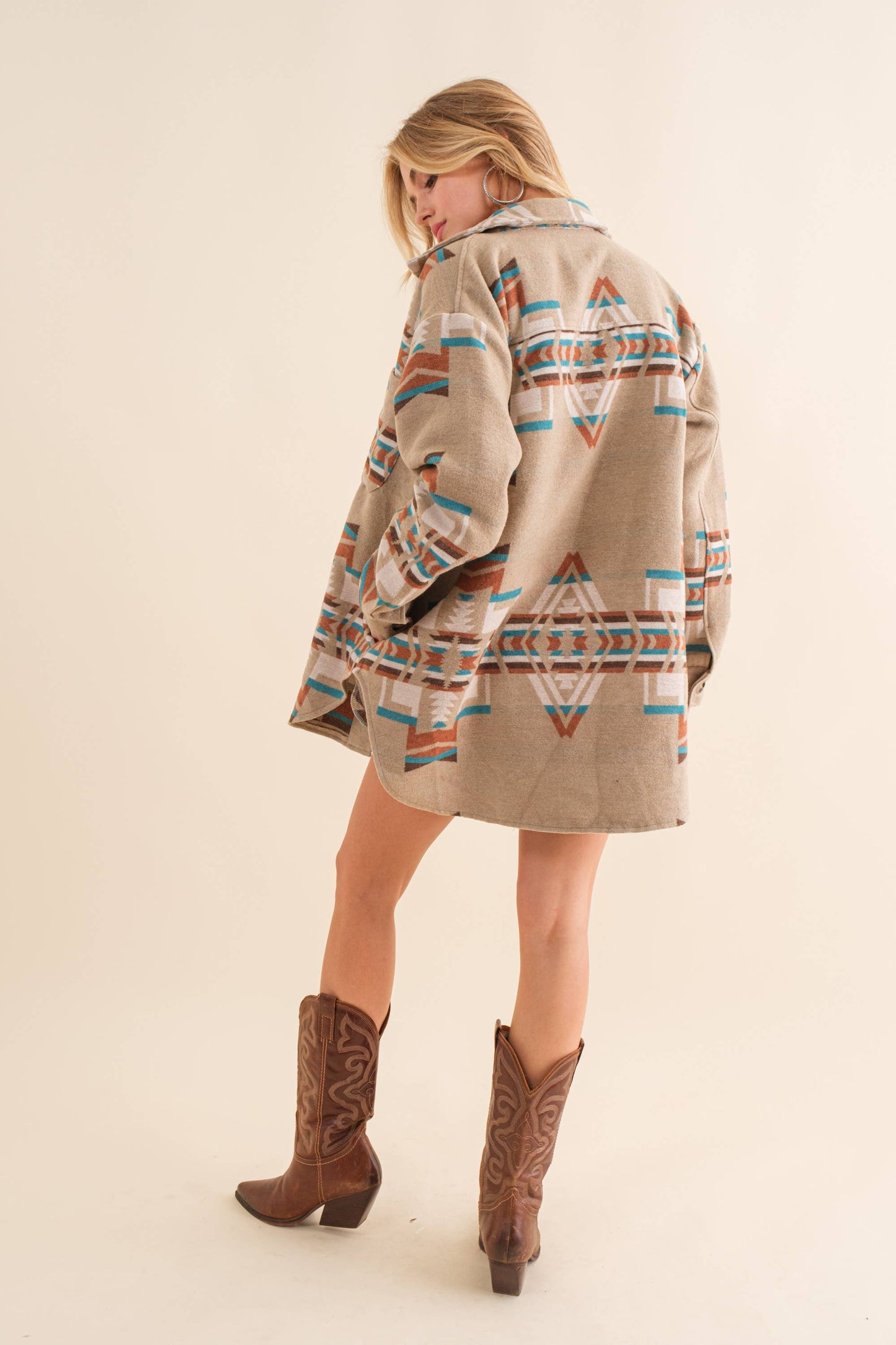 Aztec Pattern Button Up Jacket