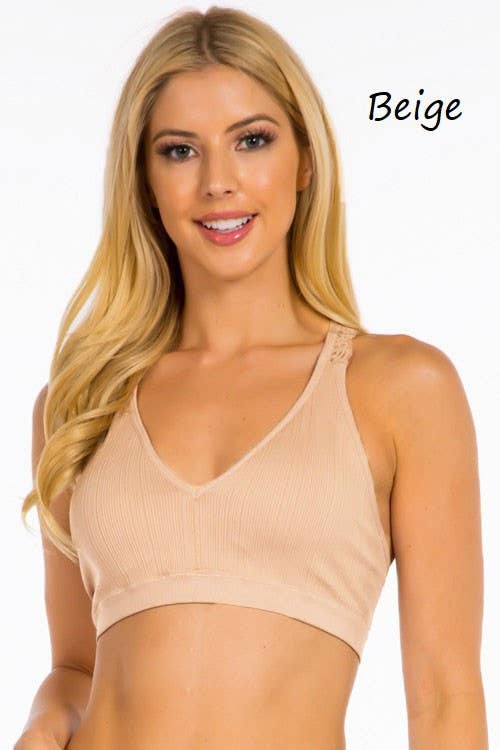 Lace Racerback Bralette: BURGUNDY