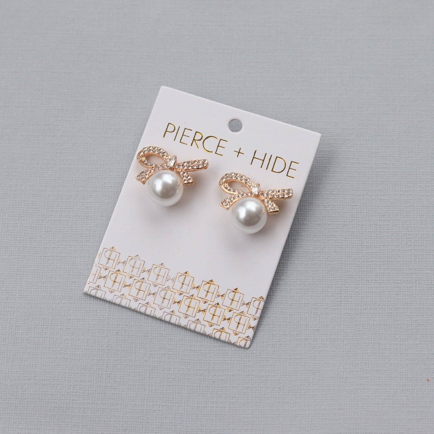 Pearl Bow Statement Stud Earrings