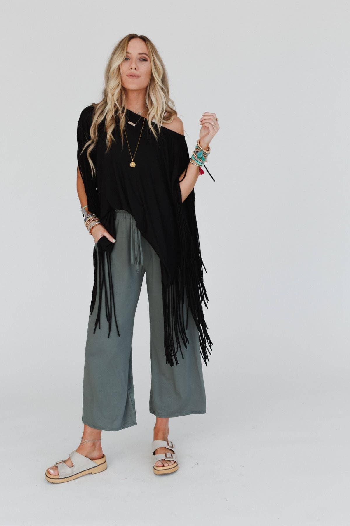Fringe Top - Black