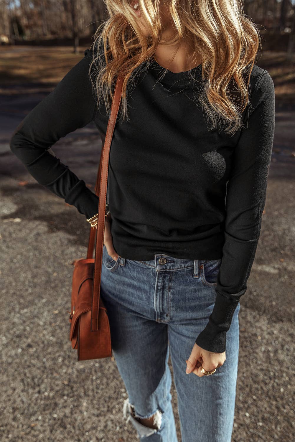 Solid Color Slim Fit Light Sweater