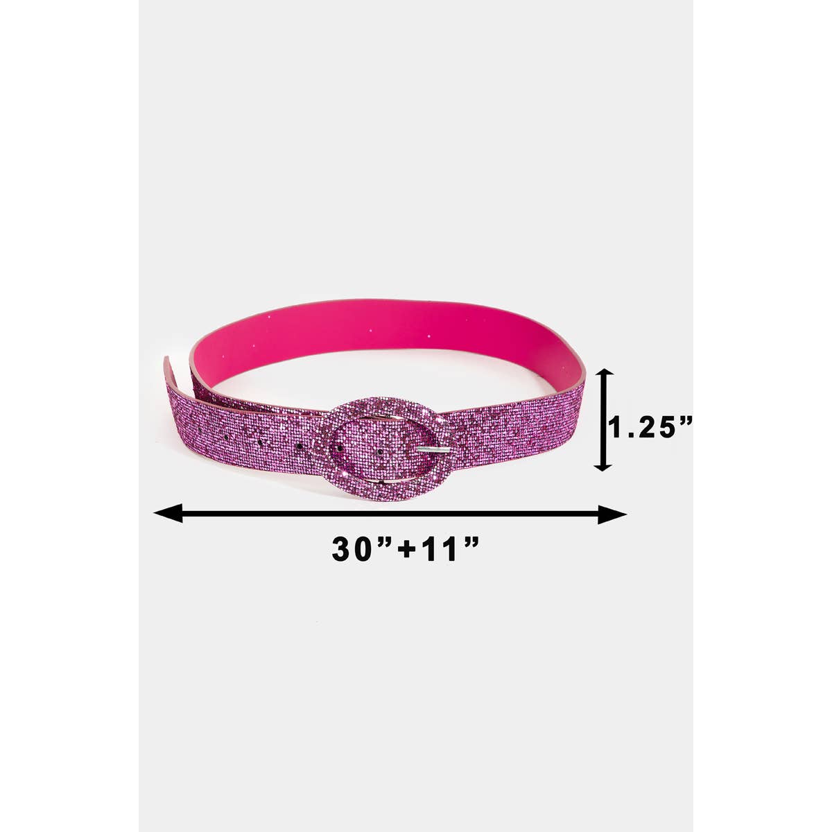 Full Sequin Faux Leather Belt