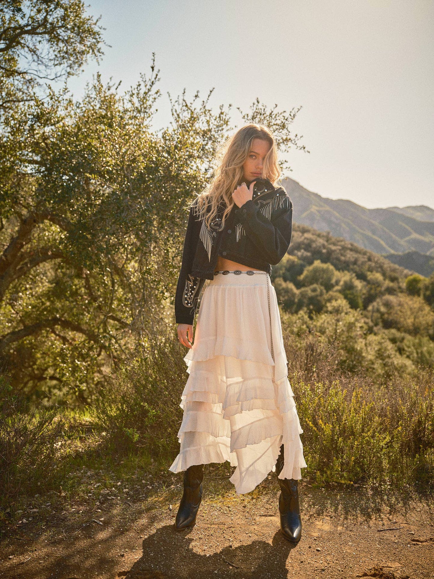 Rhinestone Fringe Embroidered Jacket