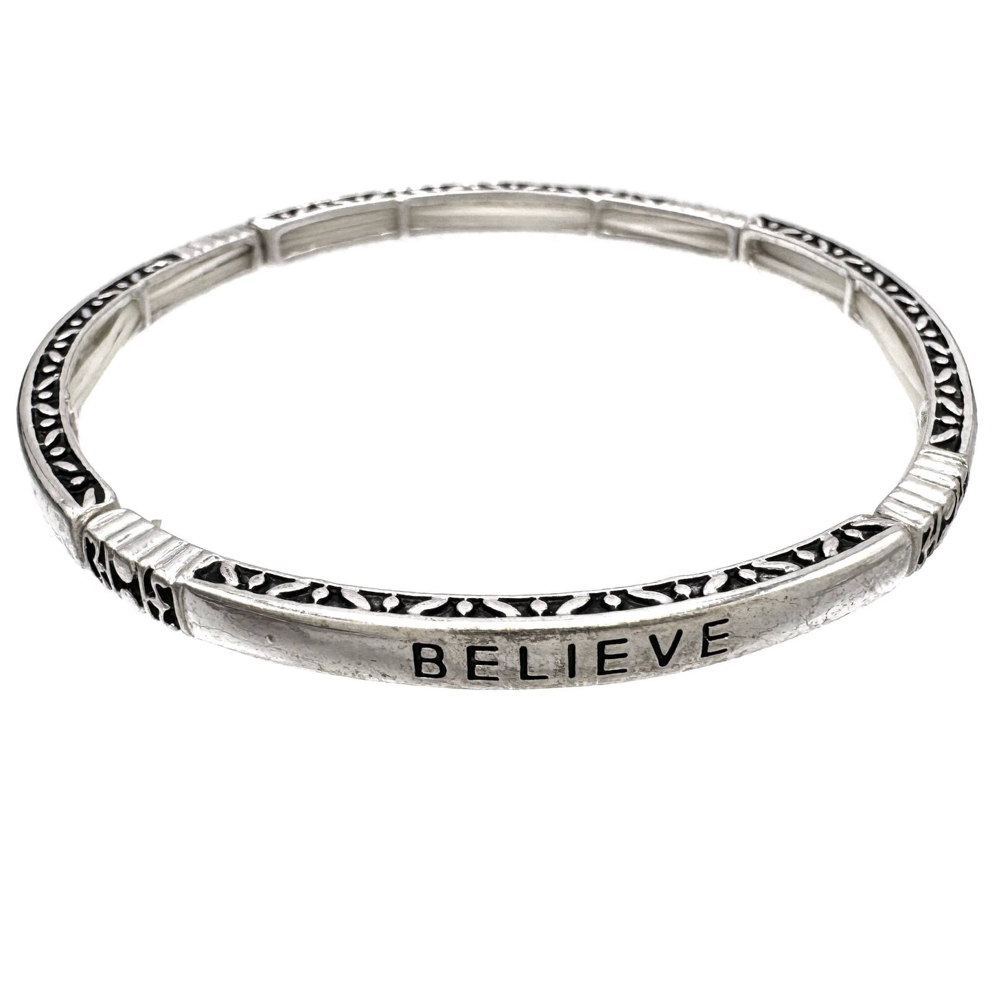 BELIEVE Metal Stretch Bracelet