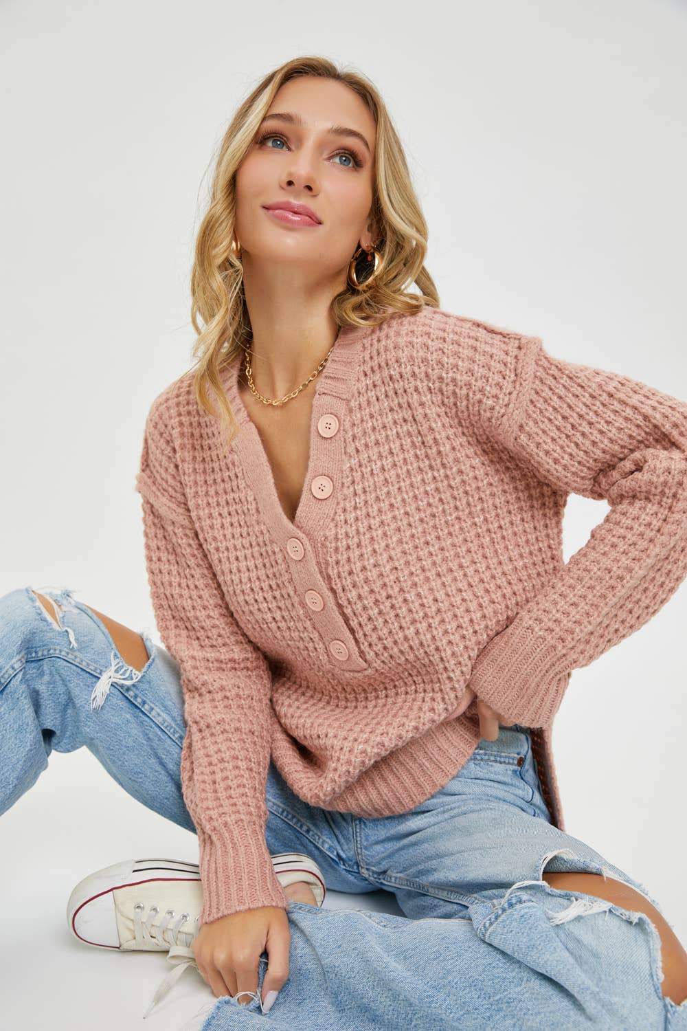 Soft Waffle Knit Sweater
