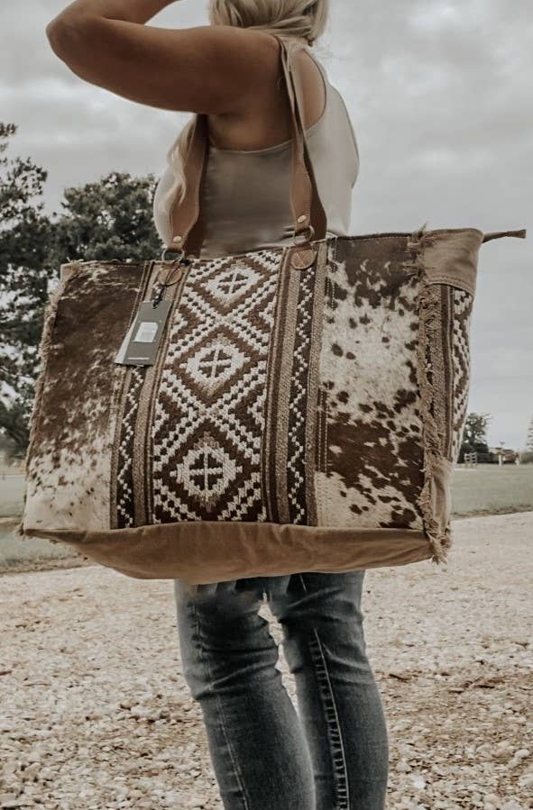Brown Cowhide Travel Bag