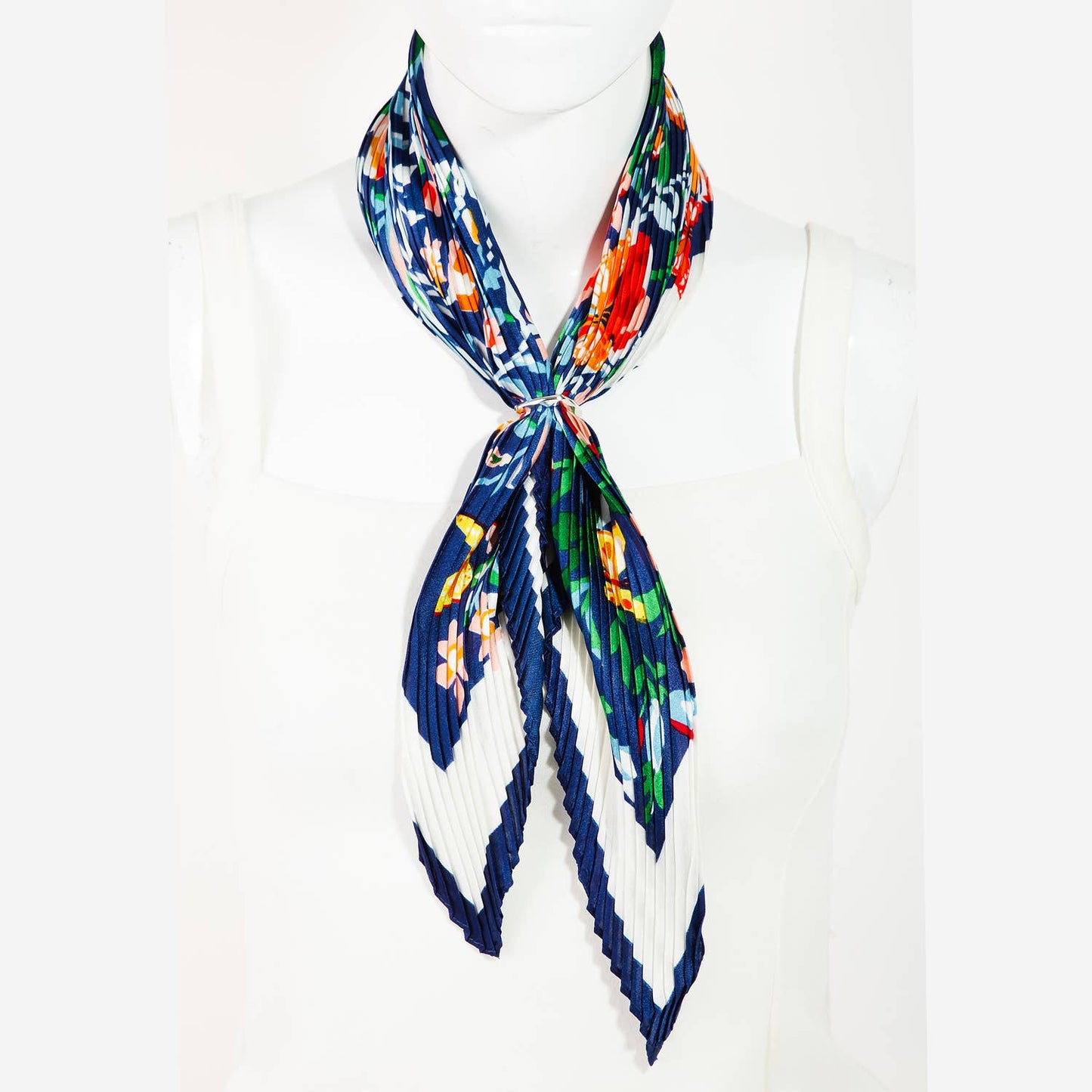 Floral Silky Ribbed Scarf
