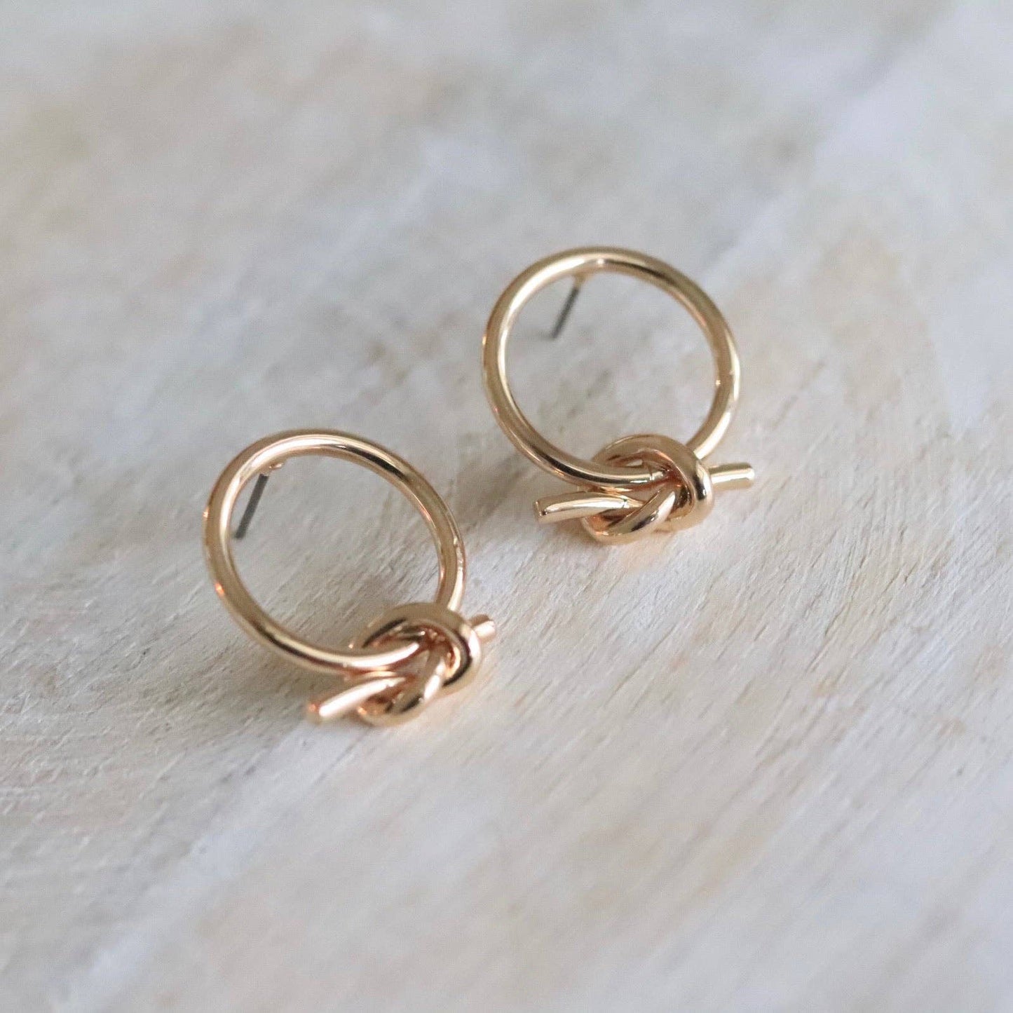 Petite Knot Hoop Stud Earrings