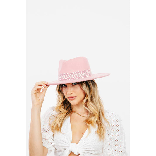 Boho Stripe Pattern Fedora Hat