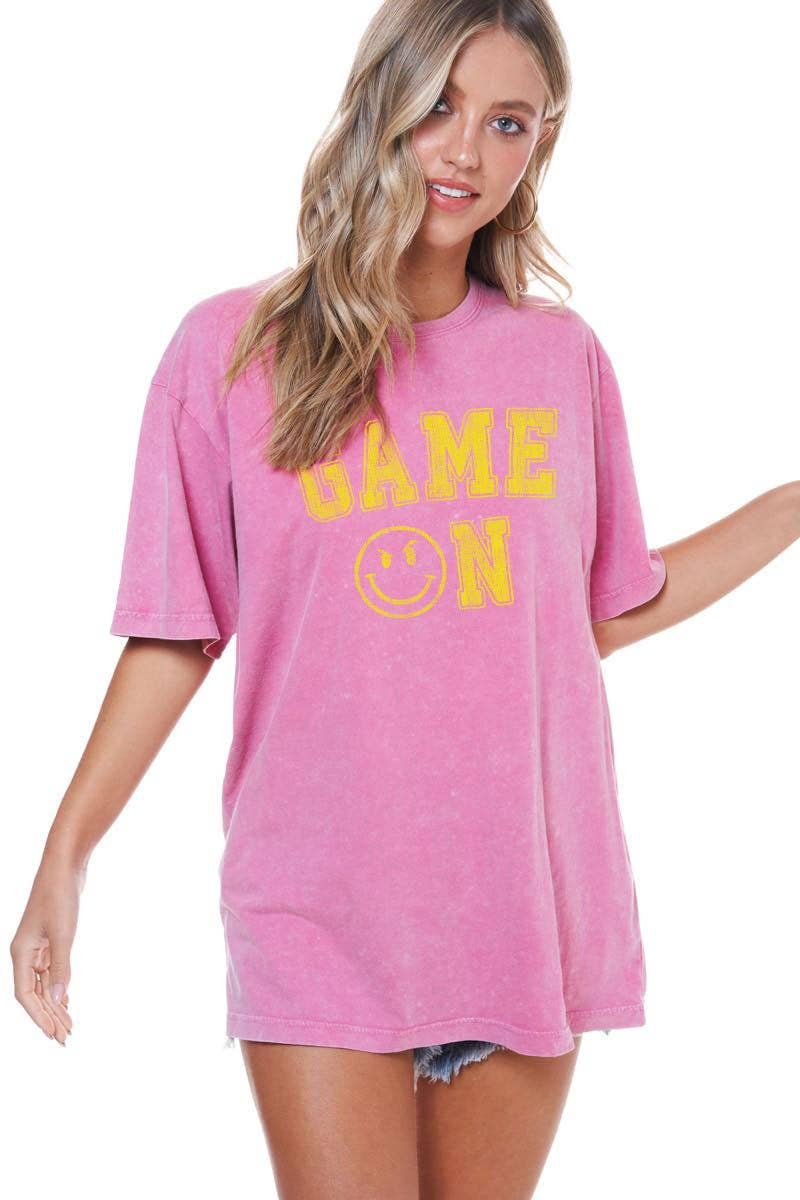 Game On Graphic S/S Washed Boyfriend Tee