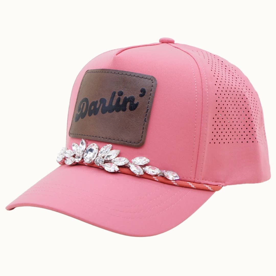 Darlin' Leather Bejeweled Trucker Cap