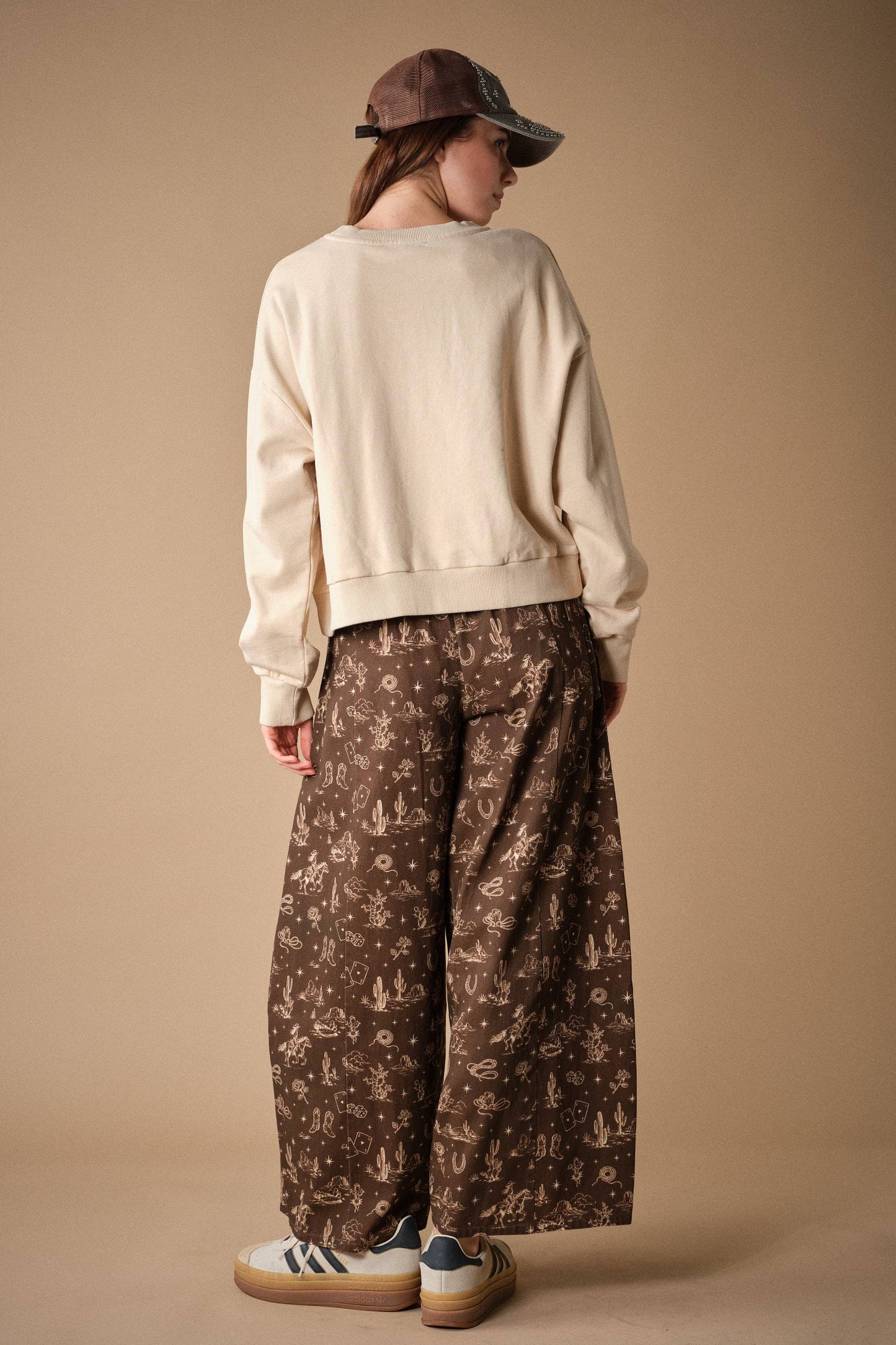 Western Side Tie Wide Leg Pants